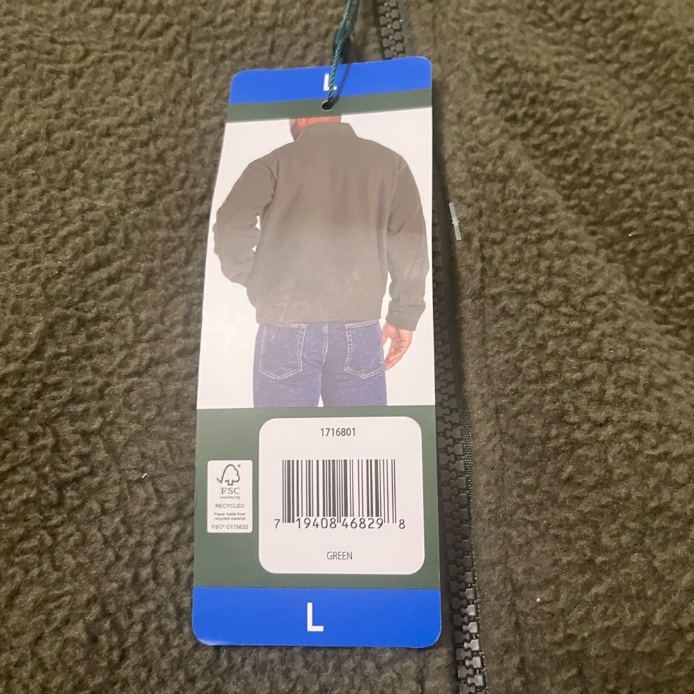 Orvis Olive Green Fleece Full Zip Jacket — Size Large NWT - Picture 4 of 8